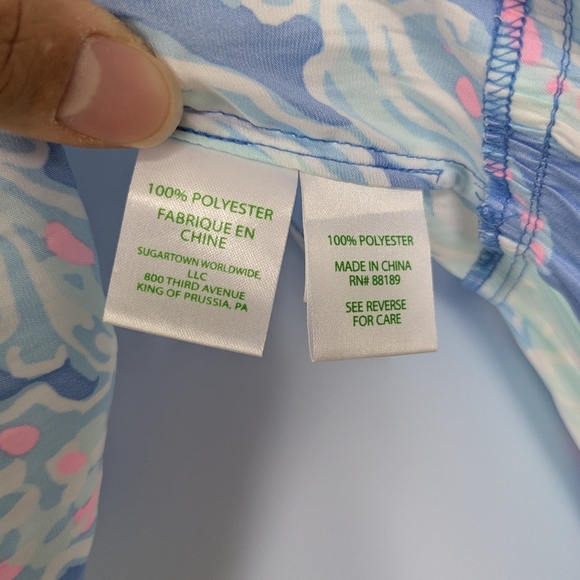 Lilly Pulitzer Coral Top Into The Deep Size Small - Picture 5 of 8